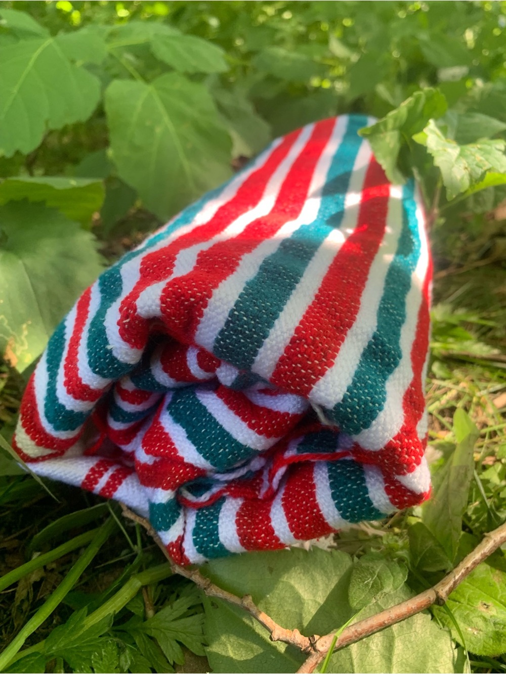 New handwoven Striped picnic Blanket cotton - Classic Cozy Style